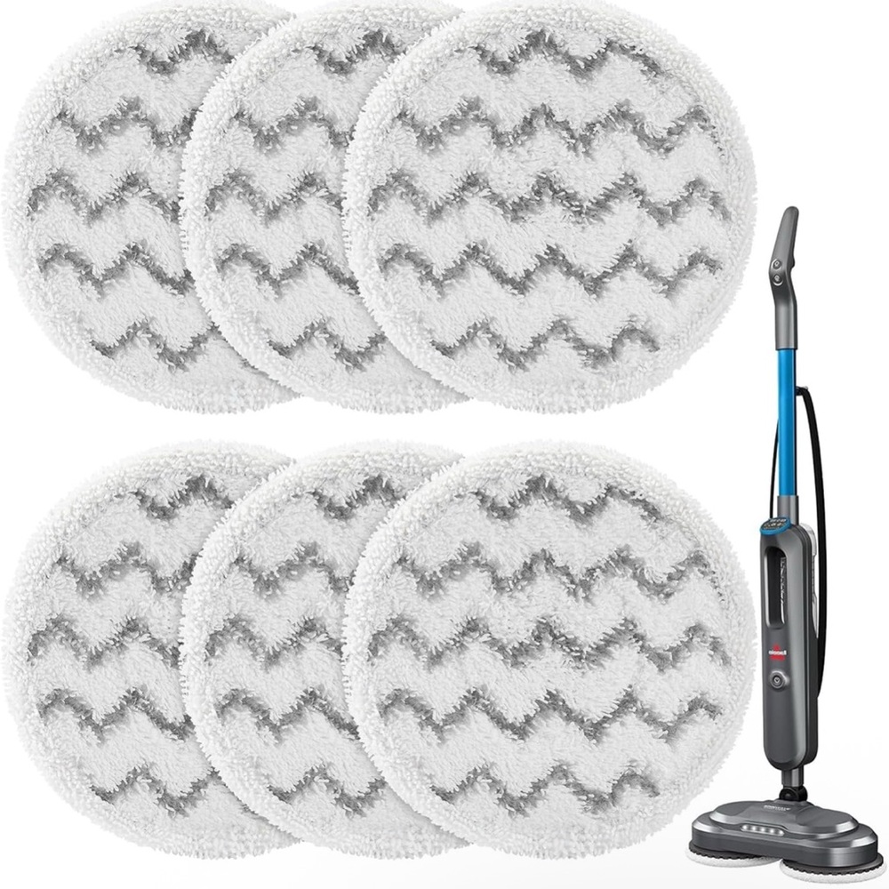 Rotating steam mop pads